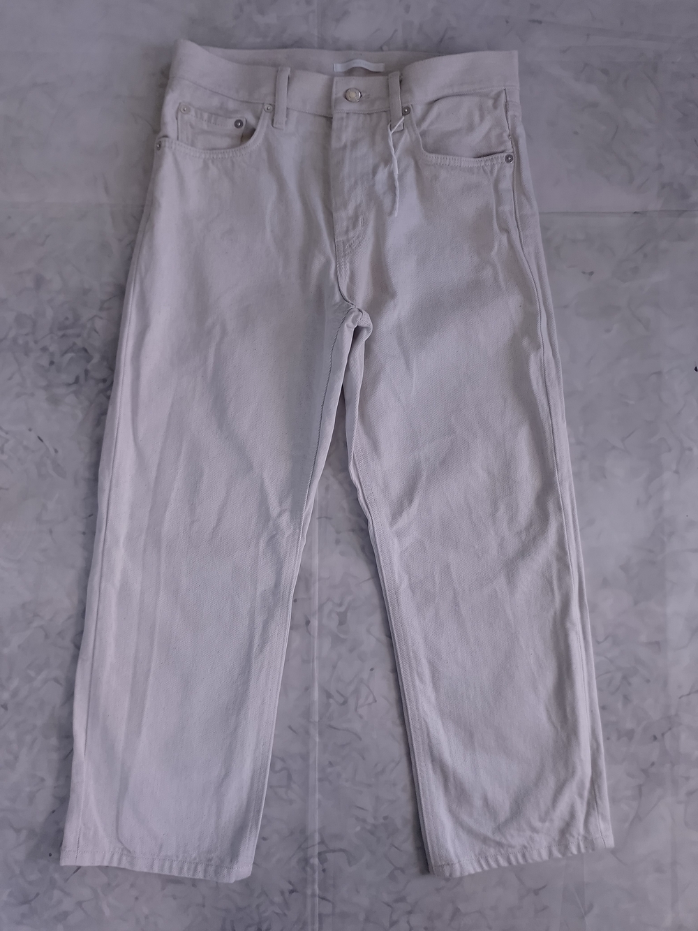 HELMUT LANG White/Grey Straight-Leg Jeans